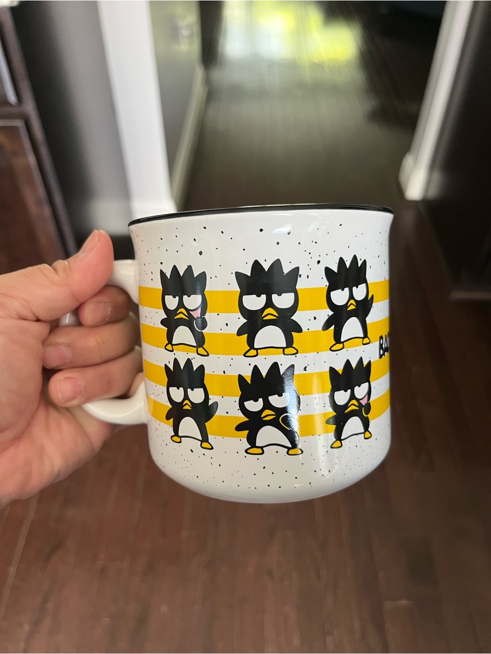 Sanrio Badtz-Maru White and Yellow Ceramic Mug NWOT